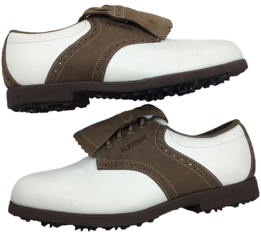 Footjoy Softjoy Women's Size 7.5W Kiltie Golf Shoes Brown & White Style# 98671